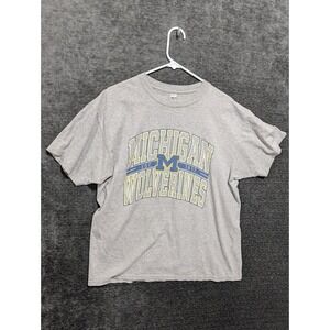 J America Michigan Wolverines T Shirt Mens XL Gray Short Sleeve NCAA College Tee